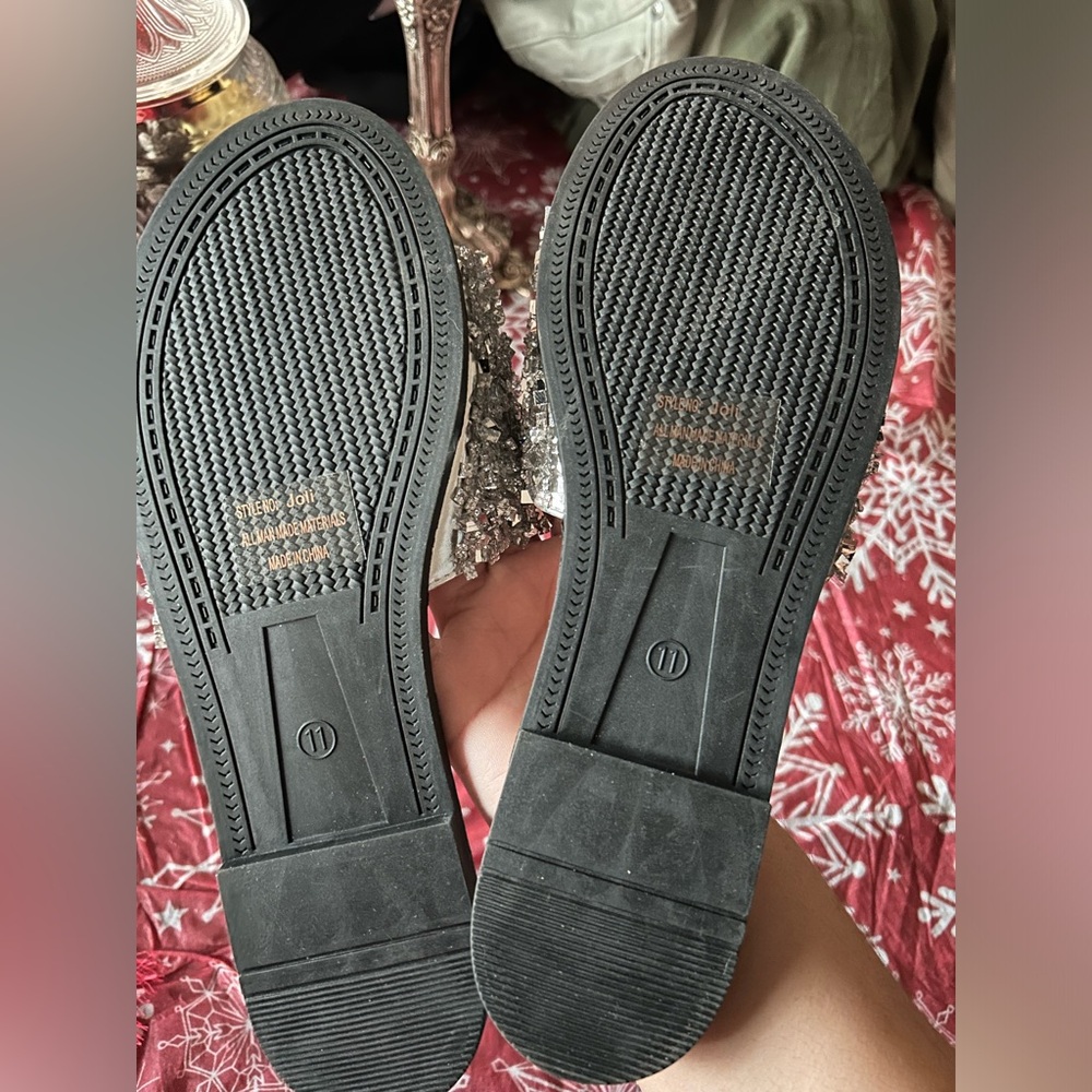 Silver blinged out slip on slide - Picture 5 of 6